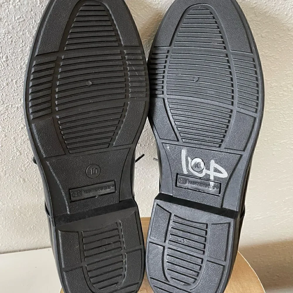 Hunter’s Bay Black Faux Leather Drrss Shoes Size 10 EUC